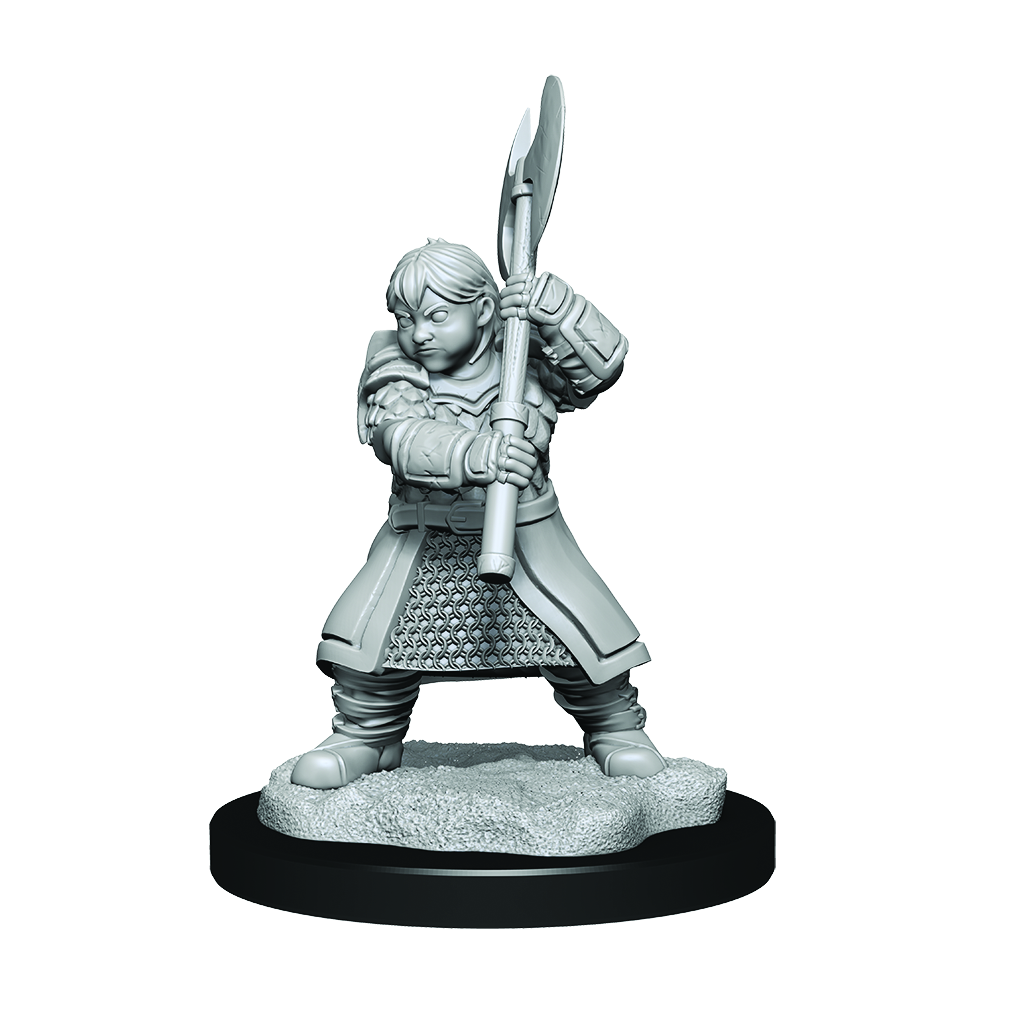 Critical Role Unpainted Miniatures Dwarf Dwendalian Empire Fighter Female - Good Games