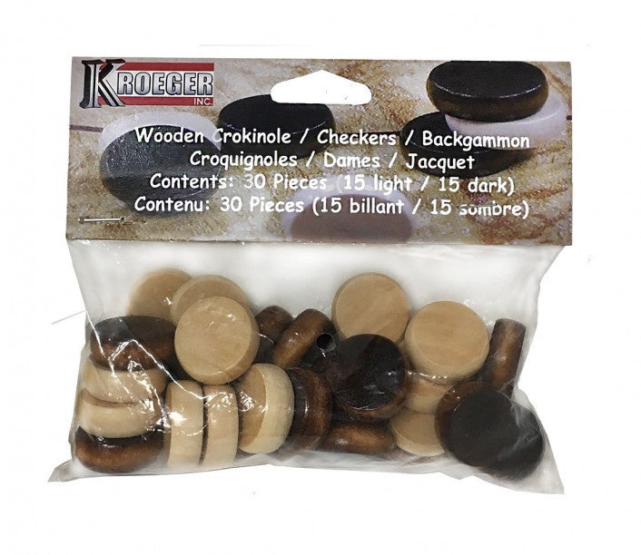 30 Piece Crokinole Checkers Backgammon