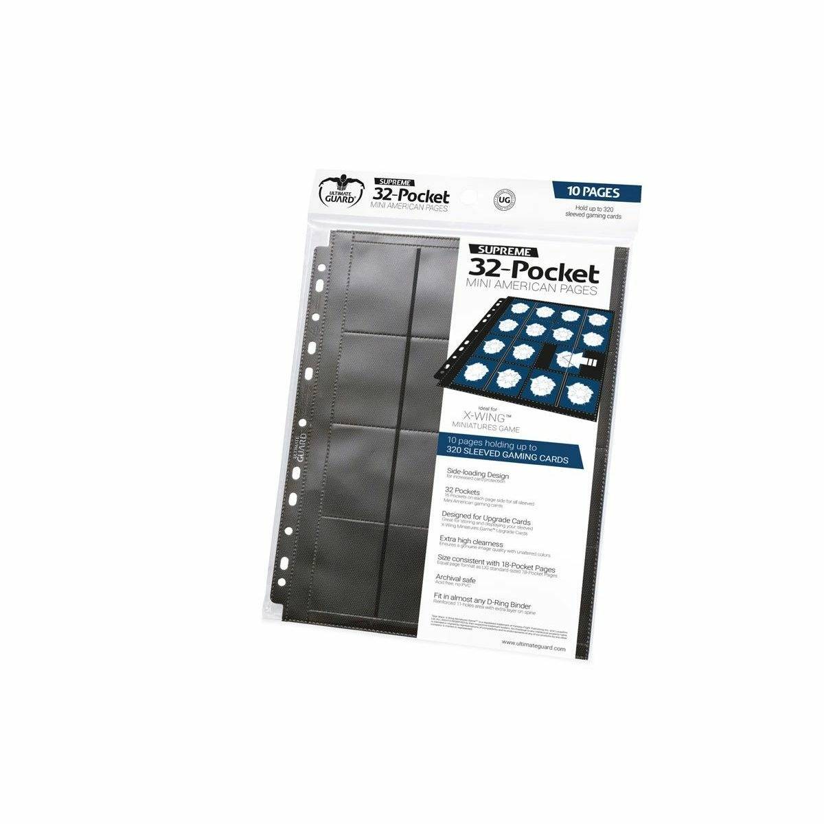 Ultimate Guard 32-Pocket Pages Mini American Black (10)