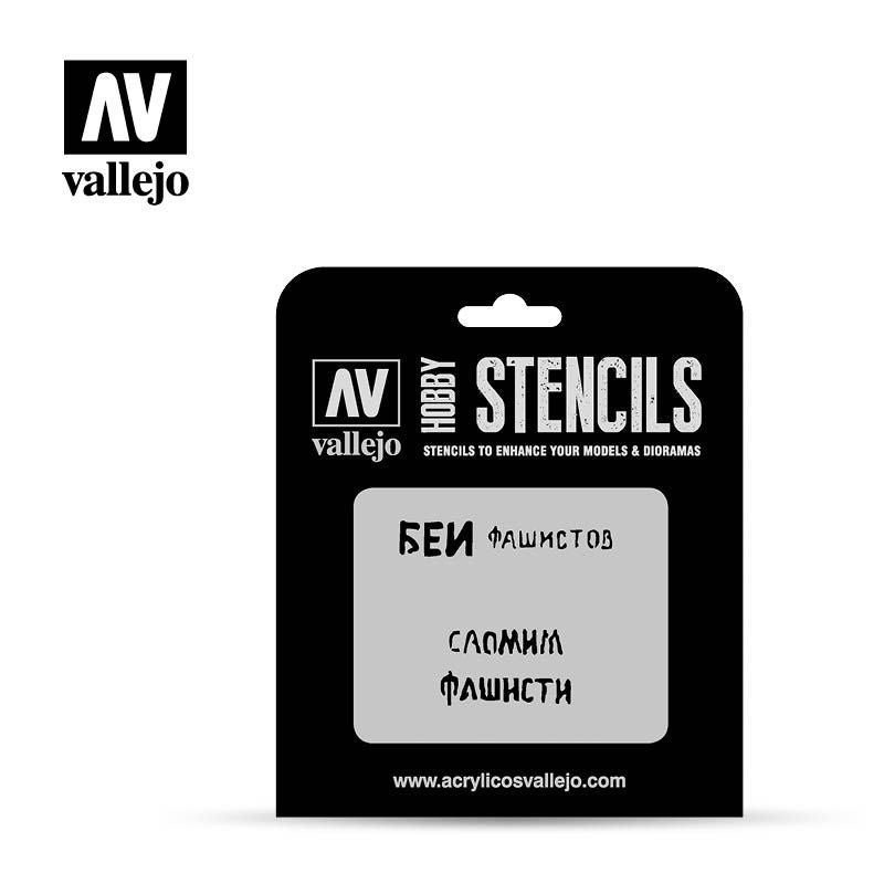 Vallejo Hobby Stencils - Soviet Slogans Wwii Number 1