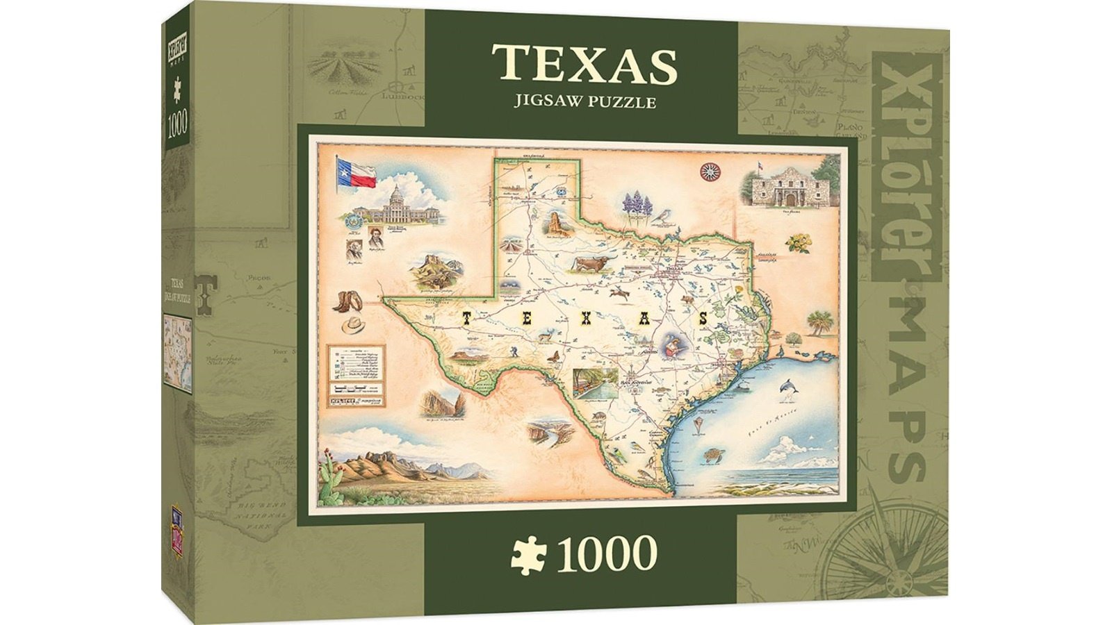 MasterPieces - Xplorer Maps Texas Map 1000 Piece Jigsaw - Good Games