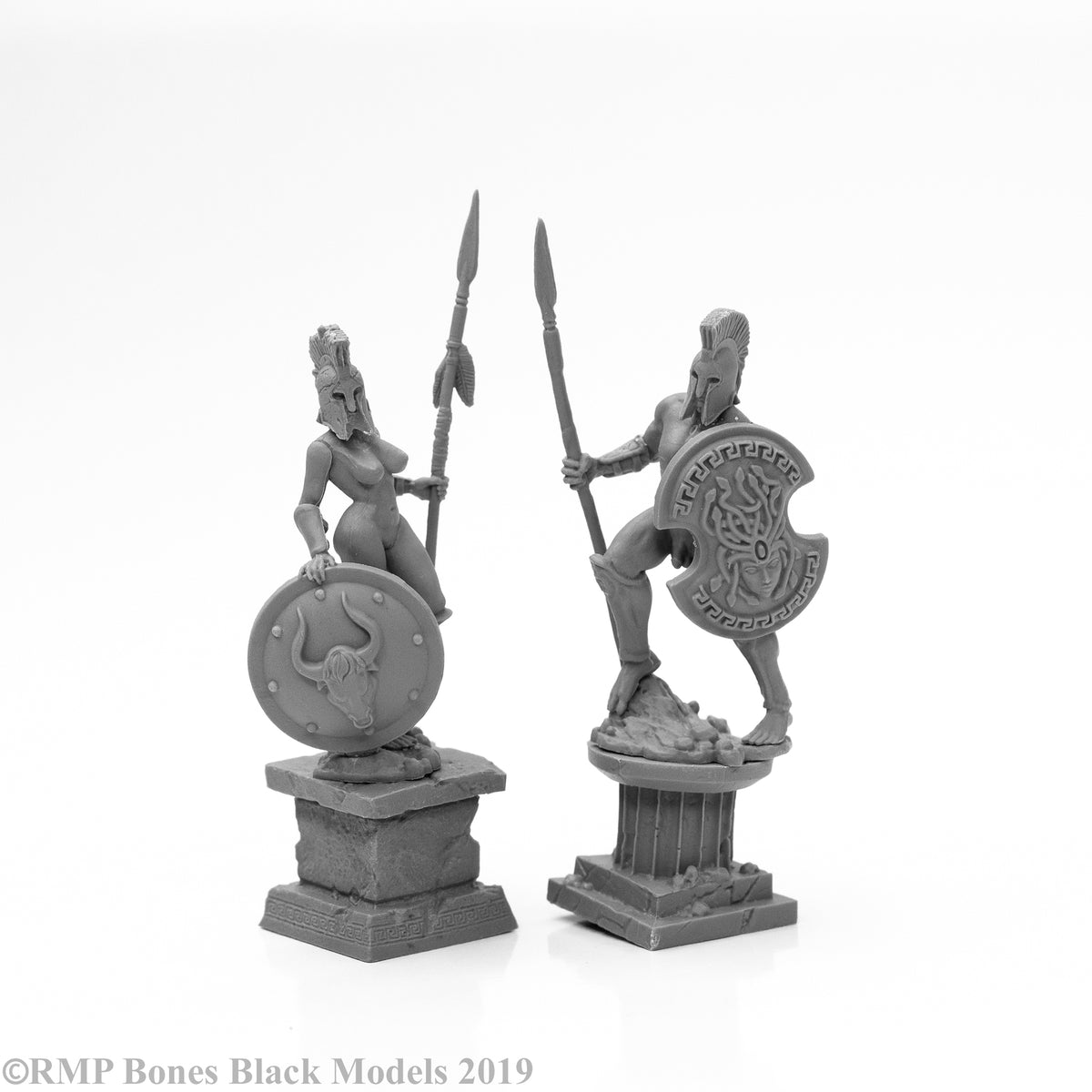 Reaper Bones Amazon And Spartan Living Statues - Metal - 2