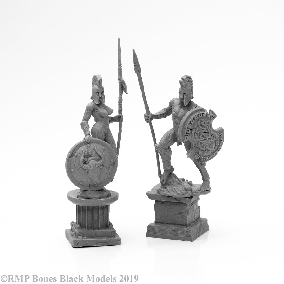 Reaper Bones Amazon And Spartan Living Statues - Stone - 2