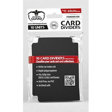 Ultimate Guard Card Dividers Standard Size Black (10) - Good Games