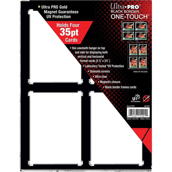 One touch 4 Card Black Border 35pt Magnetic Enclosure - Good Games