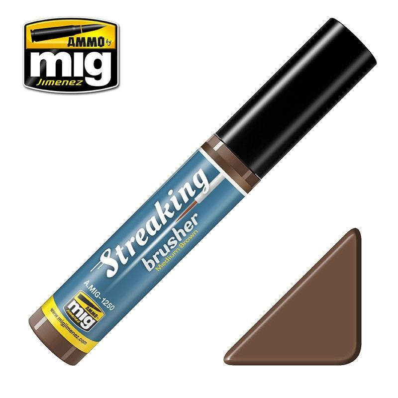 Ammo by MIG Streakingbrusher Medium Brown - Good Games