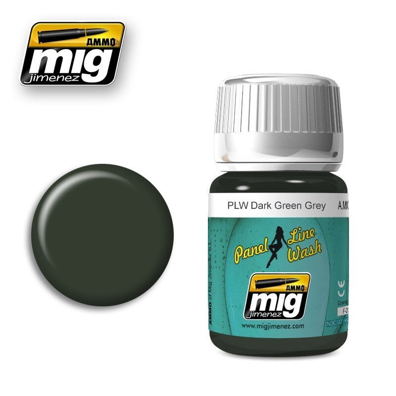 Ammo by MIG Panel Line Wash Dark Green Grey 35ml - Good Games