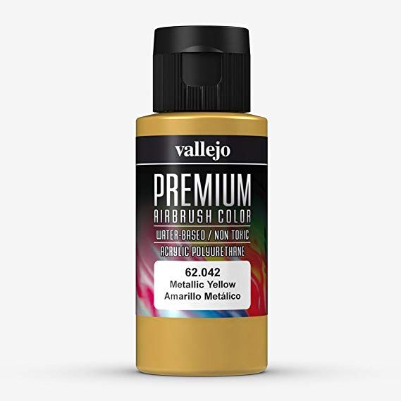 Vallejo Premium Colour - Metallic Yellow 60ml Acrylic Paint (AV62042) - Good Games