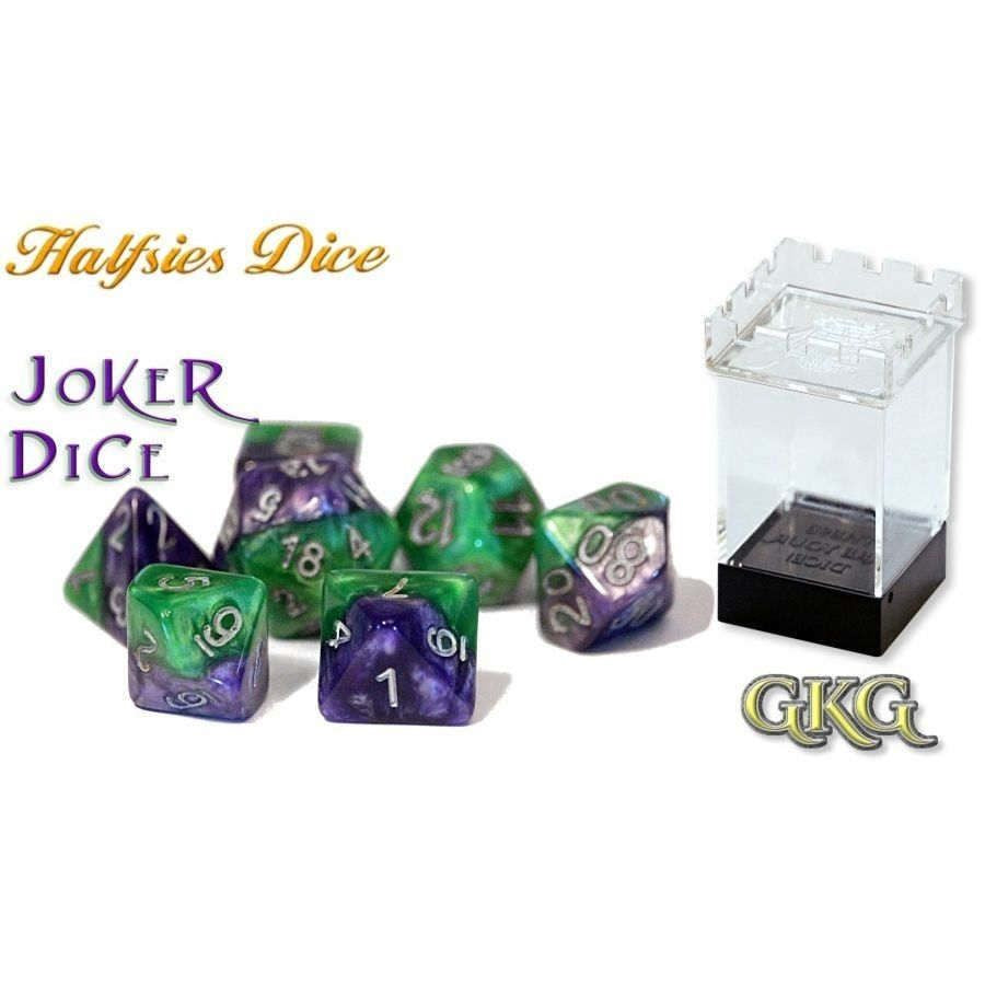 Halfsies Dice Joker with Upgraded Dice Case - Good Games