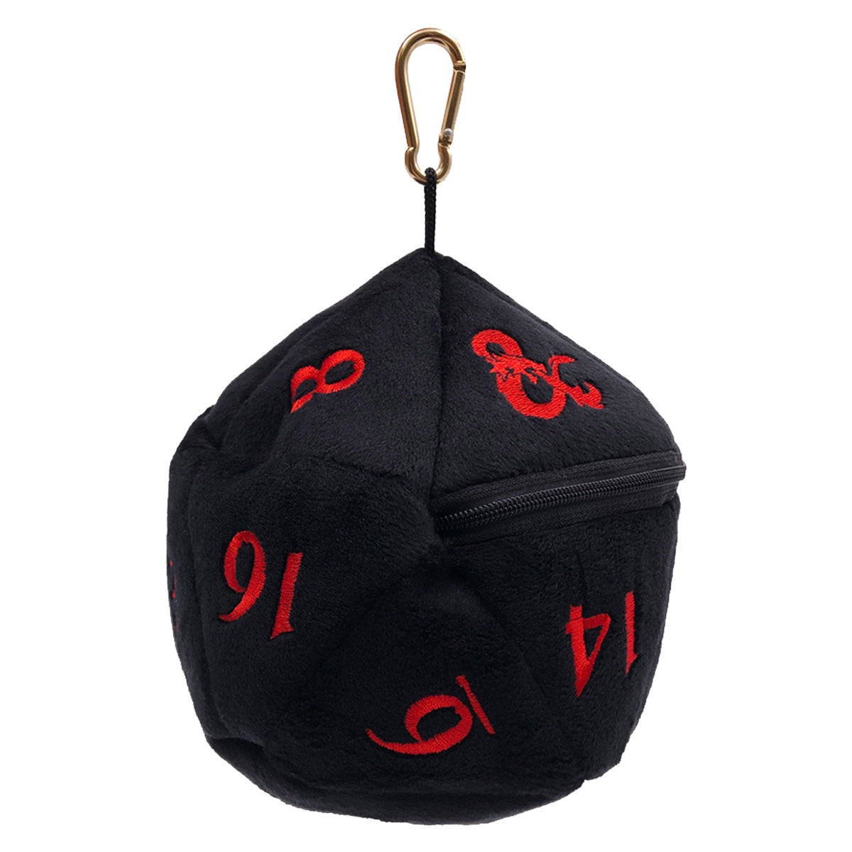 Dungeons &amp; Dragons D20 Plush Black and Red Dice Bag - Good Games