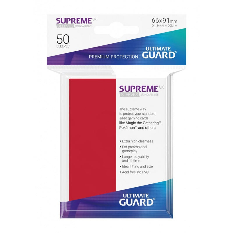 Ultimate Guard - Supreme UX Standard Sleeves Red (50) - Good Games