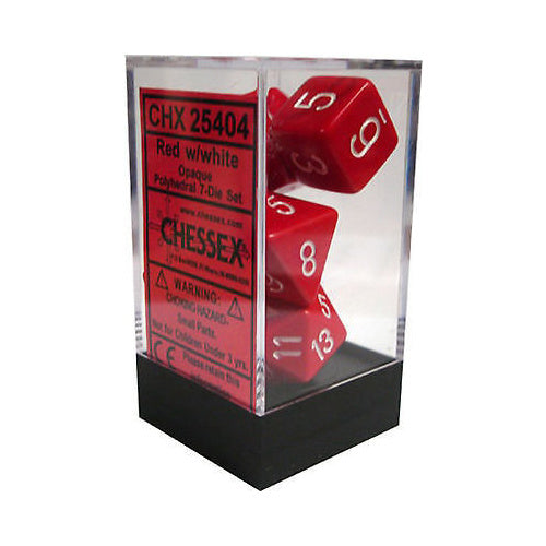 Chessex - Opaque Polyhedral 7-Die Set - Red/White (CHX25404)