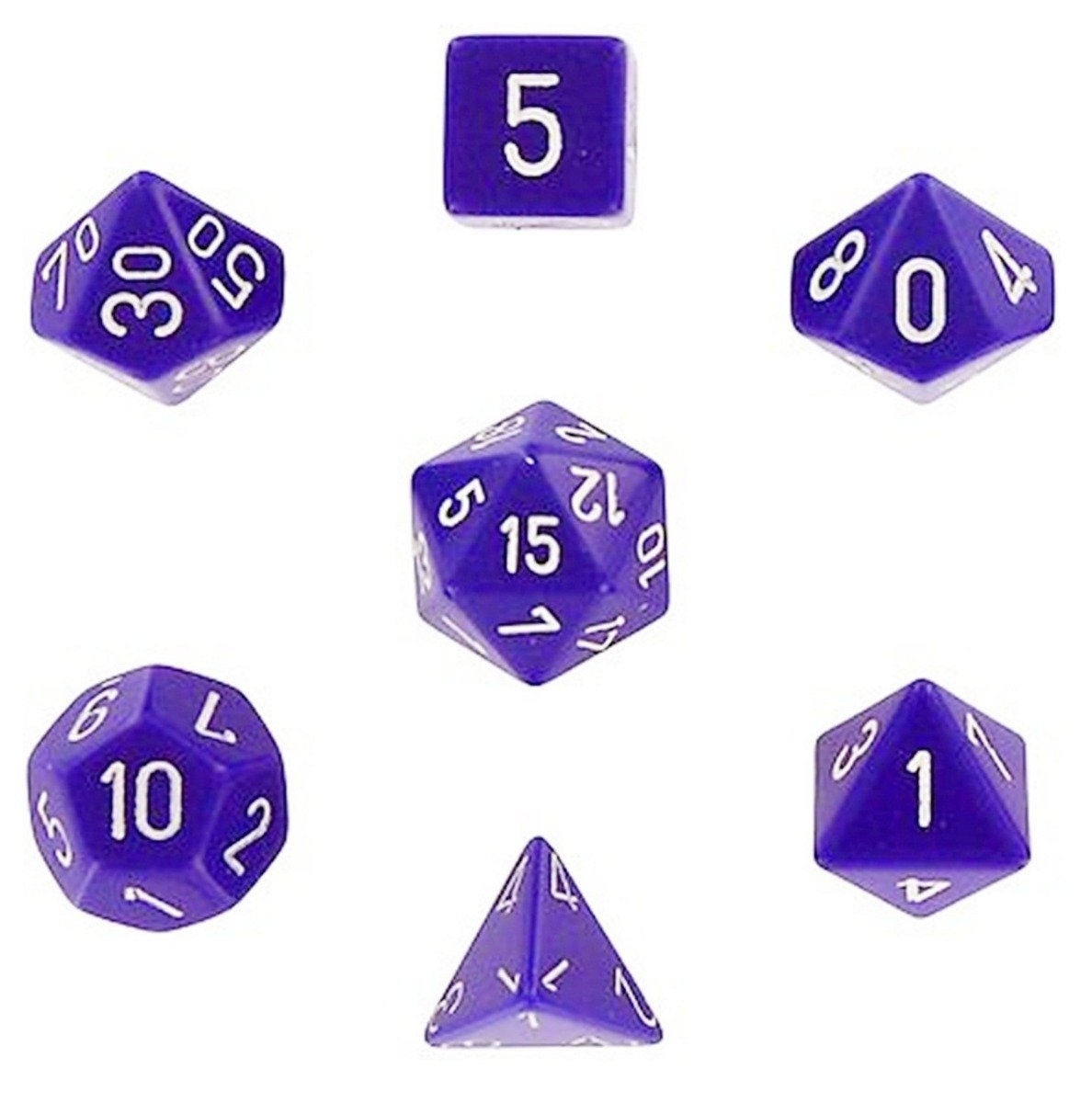 Chessex - Opaque Polyhedral 7-Die Set - Purple/White (CHX25407)