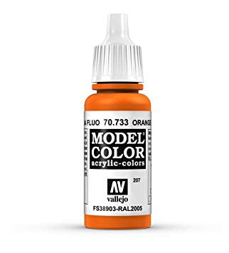 Vallejo Model Colour - Fluorescent Orange 17ml Acrylic Paint (AV70733) - Good Games