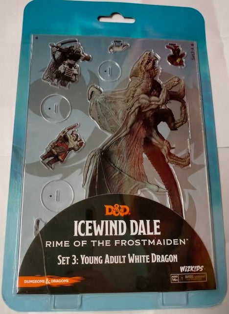 Dungeons &amp; Dragons Idols of the Realms Miniatures Icewind Dale Rime of the Frostmaiden-2D Young Adult White Dragon - Good Games