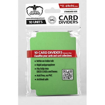 Ultimate Guard Card Dividers Standard Size Green (10) - Good Games