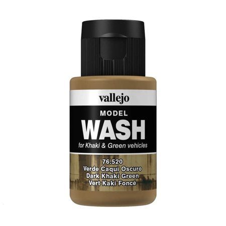 Vallejo Model Wash - Dark Khaki Green 35ml Acrylic Paint (AV76520) - Good Games