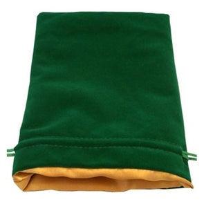 Metallic Dice Games - Large Velvet Dice Bag With Gold Satin Lining - Green