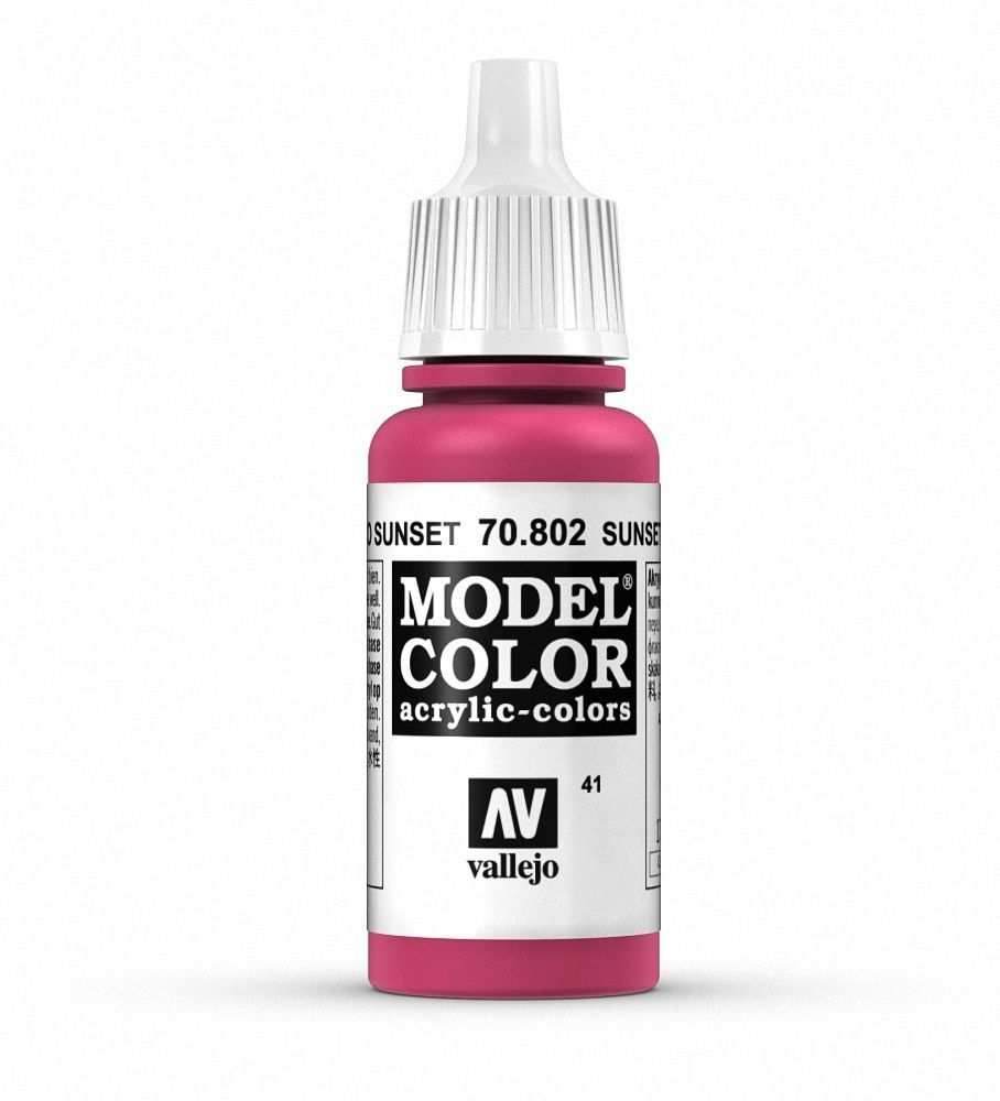 Vallejo Model Colour - Sunset Red 17ml Acrylic Paint (AV70802) - Good Games