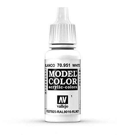 Vallejo Model Colour – White 17ml Acrylic Paint (AV70951) - Good Games