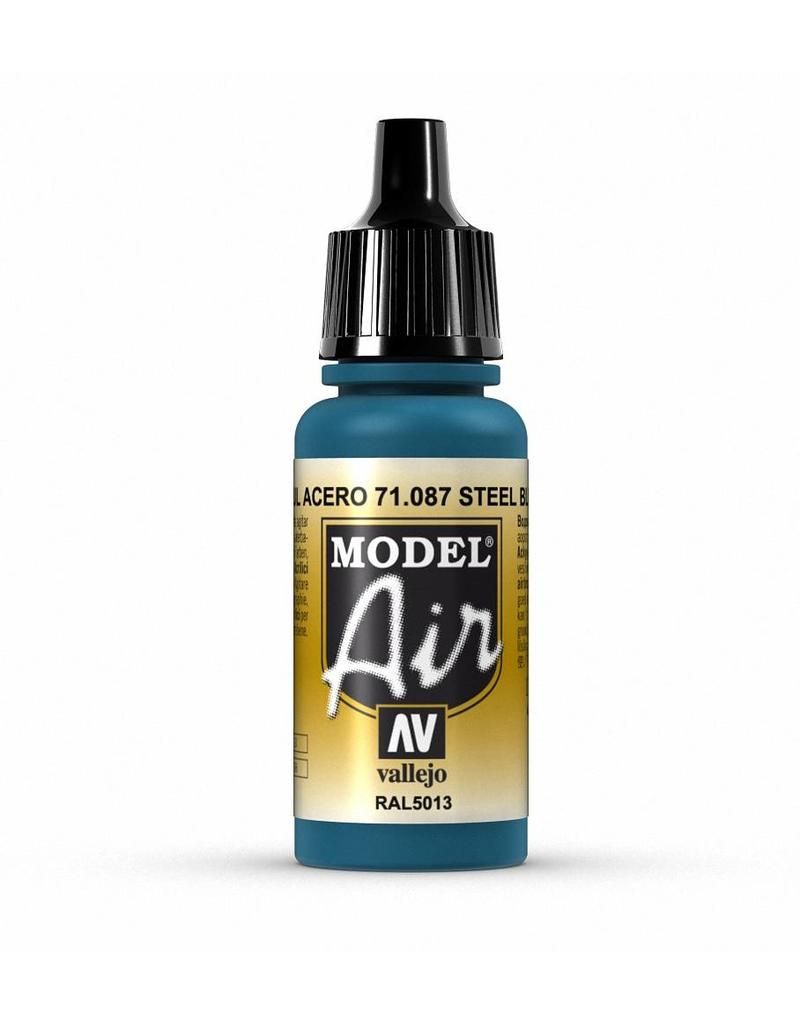 Vallejo Model Air - Steel Blue 17ml Acrylic Paint (AV71087) - Good Games