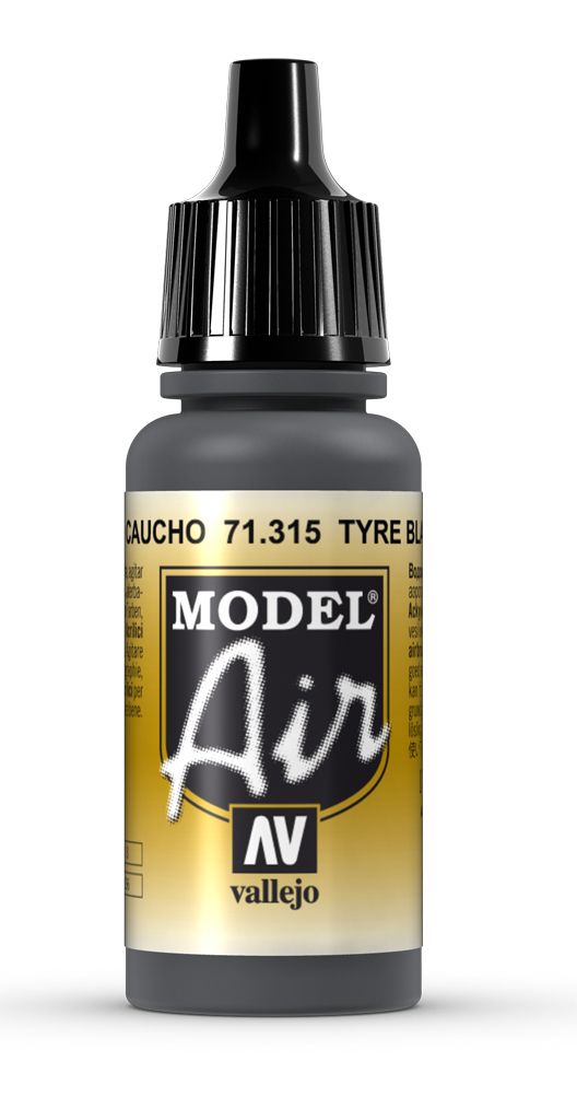 Vallejo Model Air - Tyre Black 17ml Acrylic Paint (AV71315) - Good Games