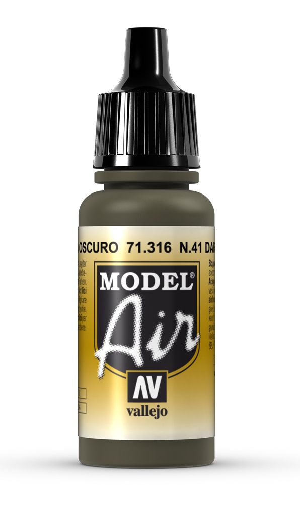 Vallejo Model Air - N 41 Dark Olive Drab 17ml Acrylic Paint (AV71316) - Good Games