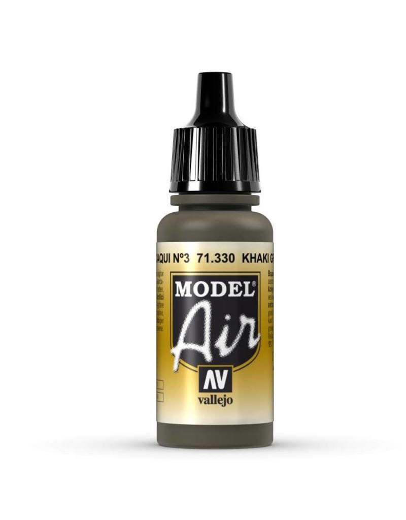 Vallejo Model Air - Khaki Green No. 3 17ml Acrylic Paint (AV71330) - Good Games