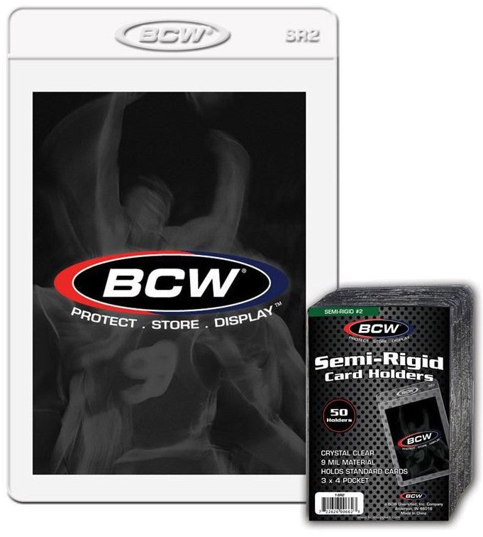 BCW Semi Rigid Card Holder #2 (3 x 4 1/2) (50 Holders Per Pack) - Good Games