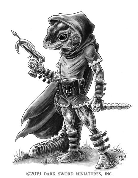 Critter Kingdoms: Gecko Rogue with Crossbow and Dagger