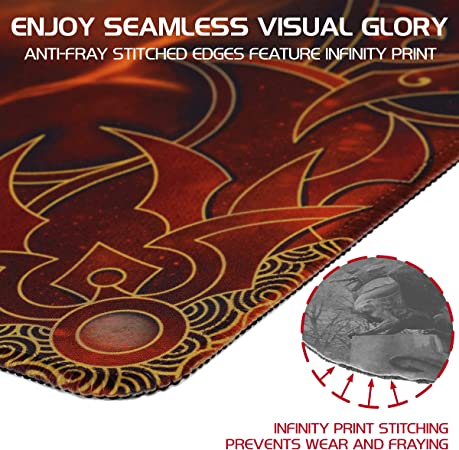 ENHANCE Trading Card Games TCG Playmat with Stitched Edges (Flames) - Good Games