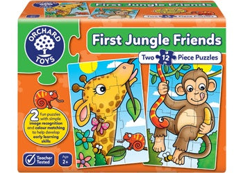 Orchard Toys - First Jungle Friends 2x12 Piece Jigsaw - Good Games
