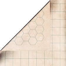Chessex - Reversible Battlemat - 1 Squares and 1 Hexes (23 1/2 X 26) (CHX96246) - Good Games