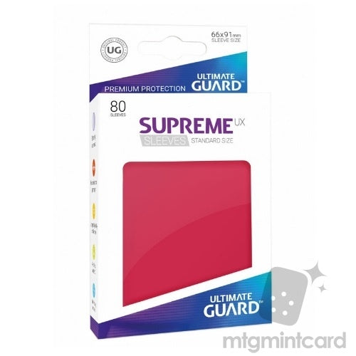 Ultimate Guard Supreme Ux Sleeves Standard Size Solid Red (80) - Good Games