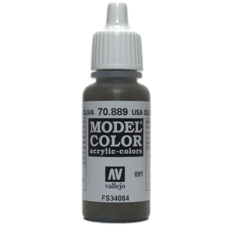 Vallejo Model Colour - Usa Olive Drab 17ml Acrylic Paint (AV70887) - Good Games