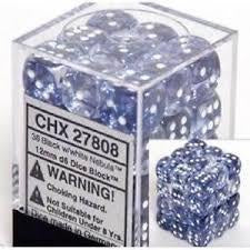 Chessex - Nebula 12mm D6 Set - Black/White (CHX27808) - Good Games