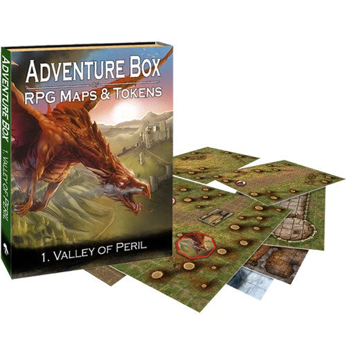 Box of Adventure RPG Maps &amp; Tokens Valley of Peril - Good Games