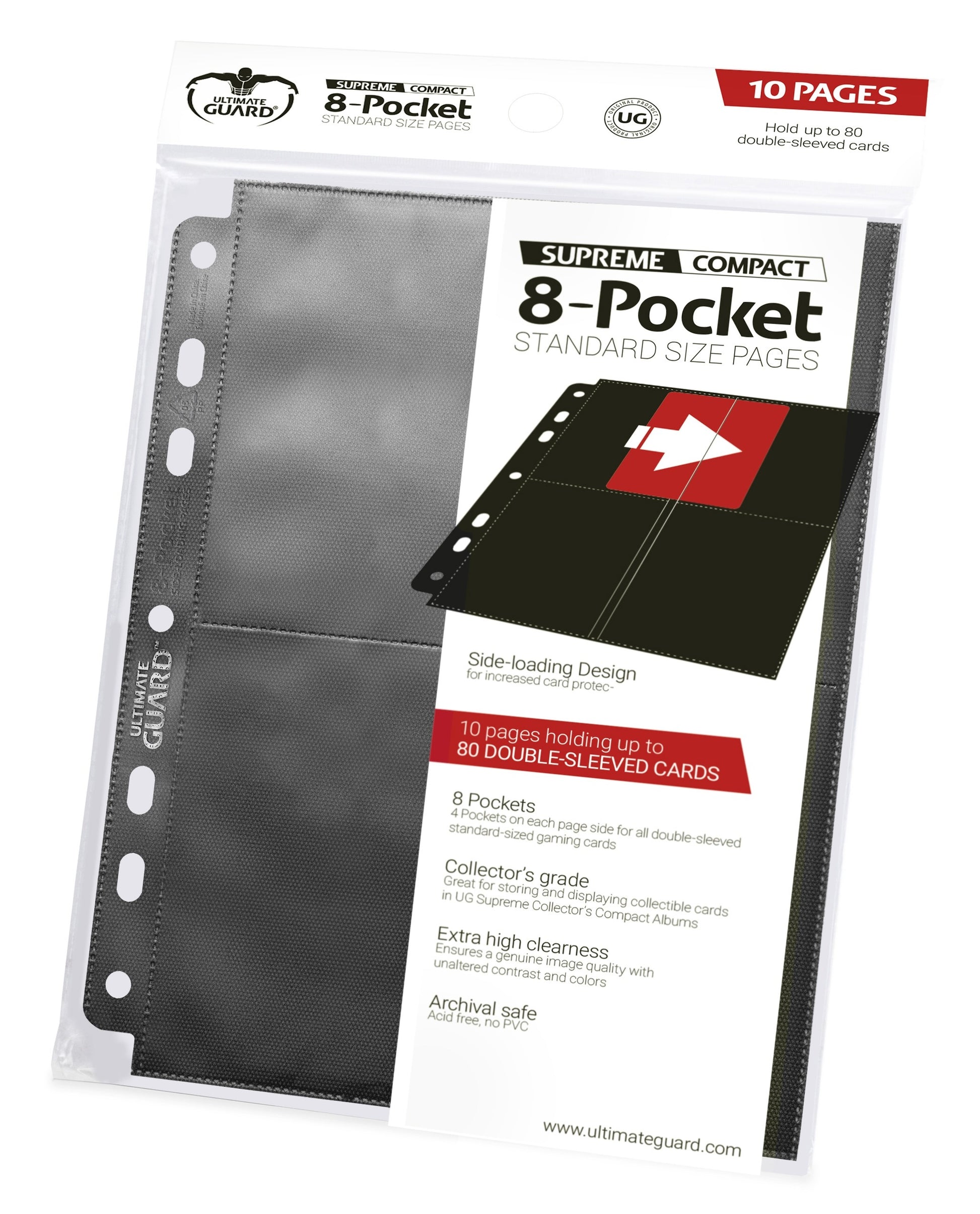Ultimate Guard 8 Pocket Standard Pages Black - Good Games