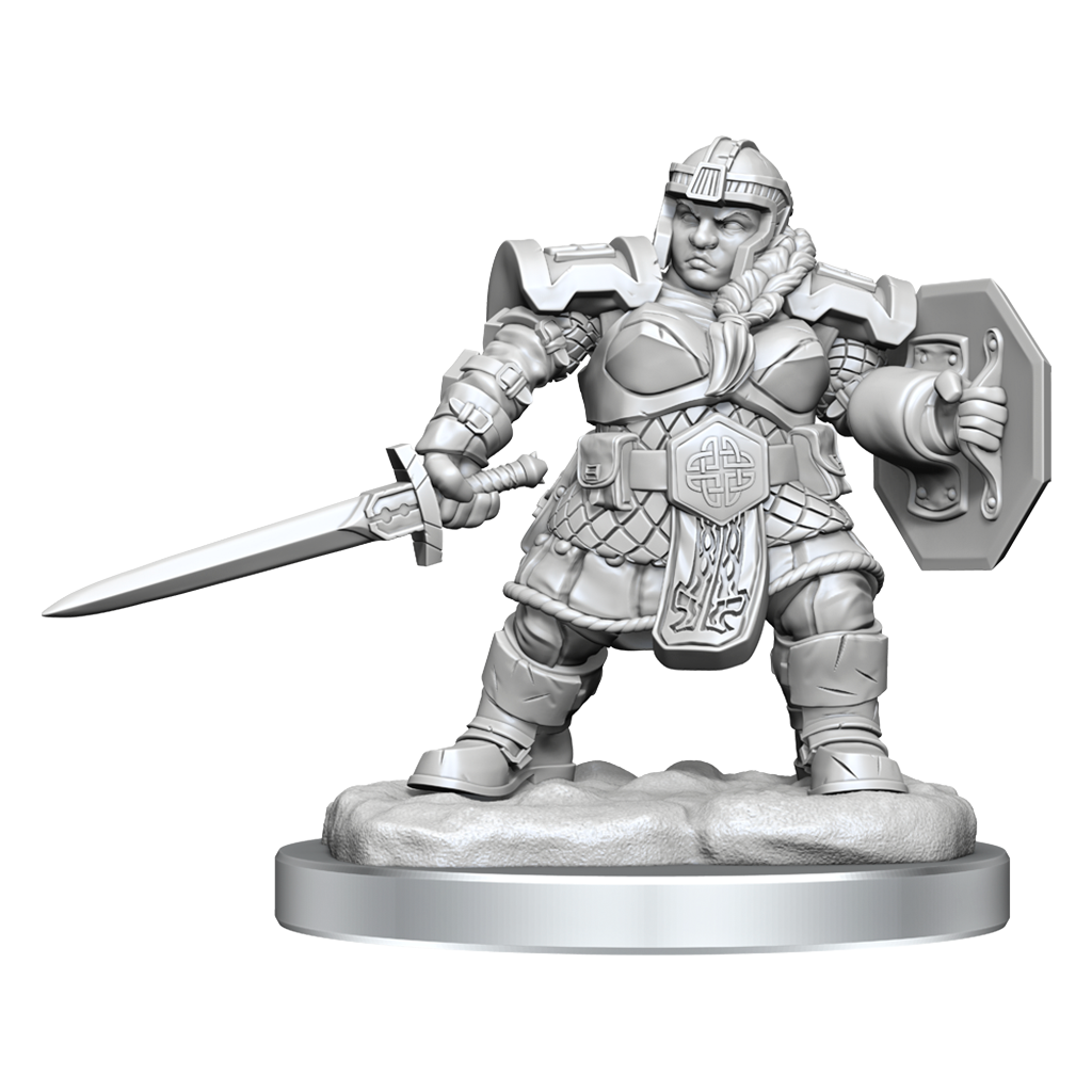 Dungeons & Dragons Nolzurs Marvelous Unpainted Miniatures Dwarf Fighter Female - Good Games