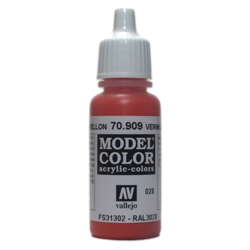 Vallejo Model Colour - Vermillion 17ml Acrylic Paint (AV70909) - Good Games