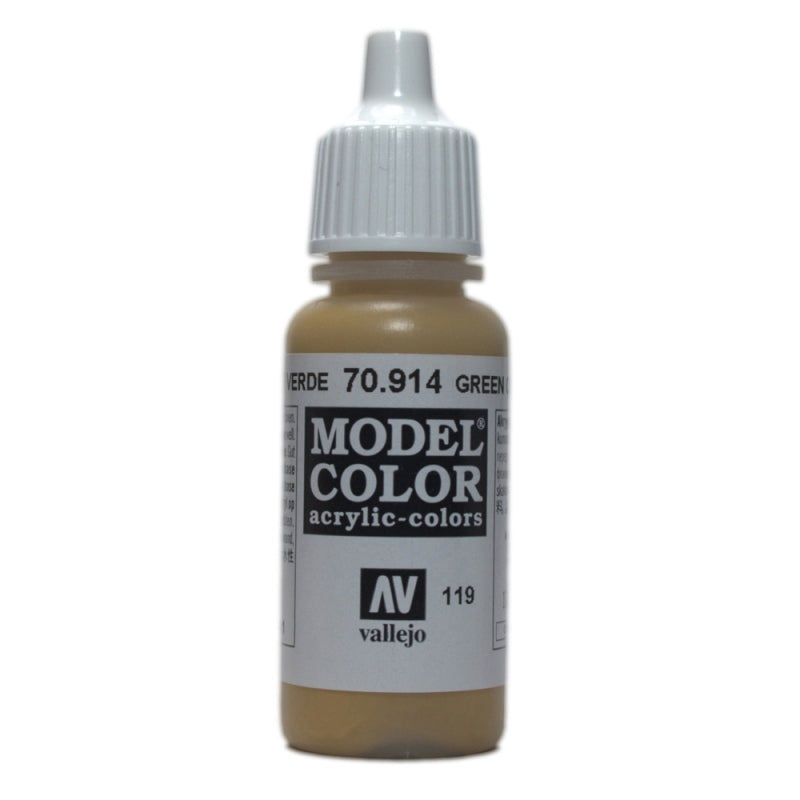 Vallejo Model Colour - Green Ochre 17ml Acrylic Paint (AV70914) - Good Games