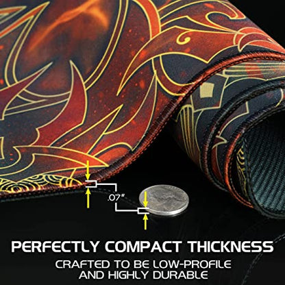 ENHANCE Trading Card Games TCG Playmat with Stitched Edges (Flames) - Good Games