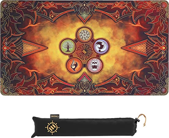 ENHANCE Trading Card Games TCG Playmat with Stitched Edges (Flames) - Good Games