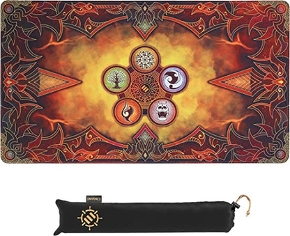 ENHANCE Trading Card Games TCG Playmat with Stitched Edges (Flames) - Good Games
