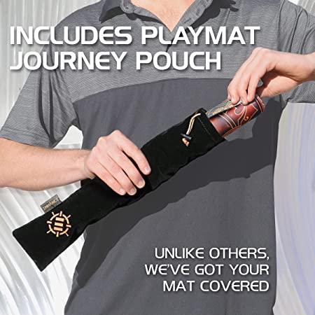 ENHANCE Trading Card Games TCG Playmat with Stitched Edges (Flames)
