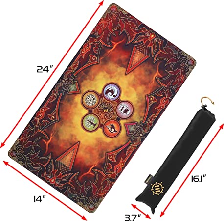 ENHANCE Trading Card Games TCG Playmat with Stitched Edges (Flames) - Good Games