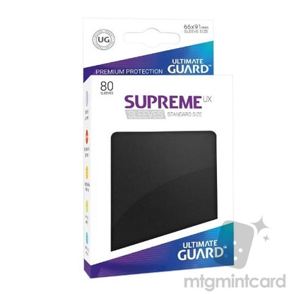 Ultimate Guard Supreme Ux Sleeves Standard Size Solid Black (80) - Good Games