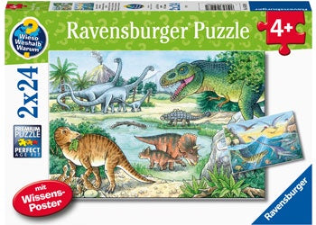 Ravensburger - Dinosaurs of Land and Sea 2x24 Piece Jigsaw - Good Games