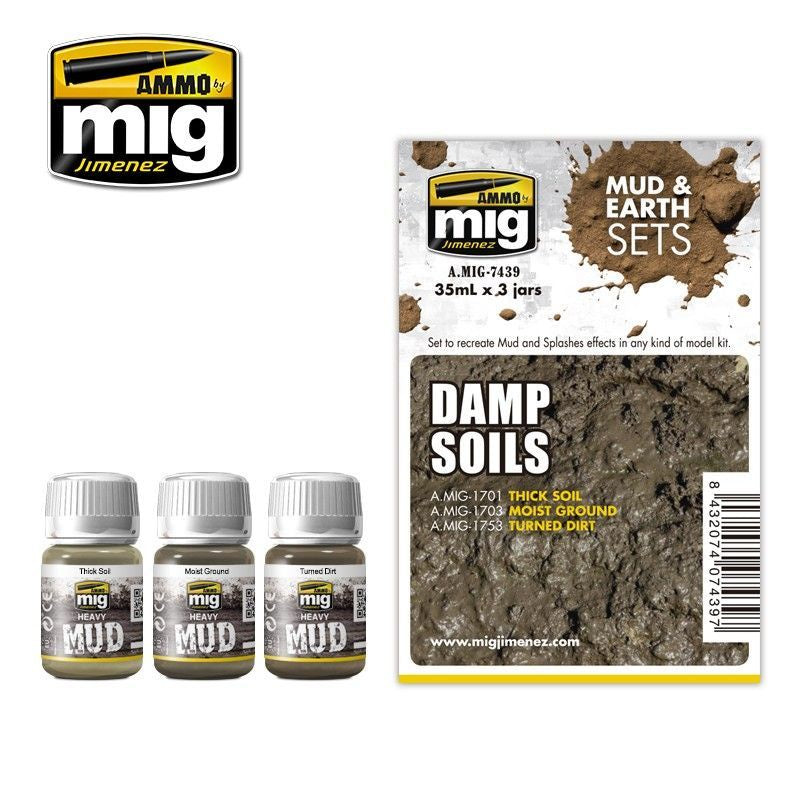 Ammo by MIG Weathering Damp Soils Set - Good Games