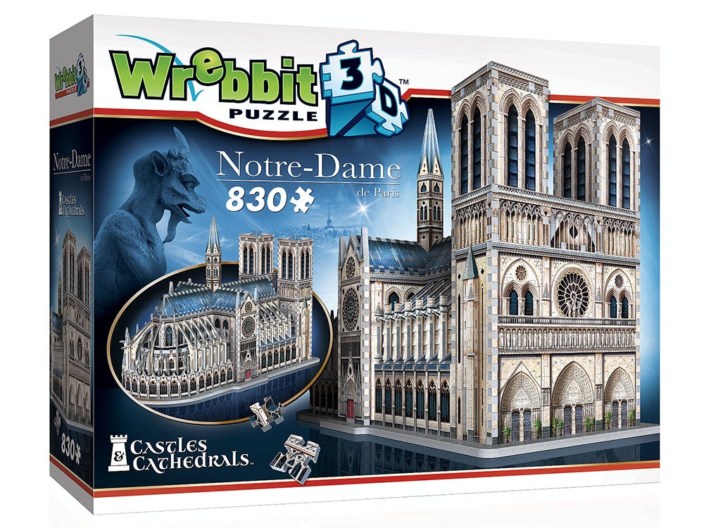 Wrebbit - Notre-dame Puzzle 830 Piece 3D Jigsaw - Good Games